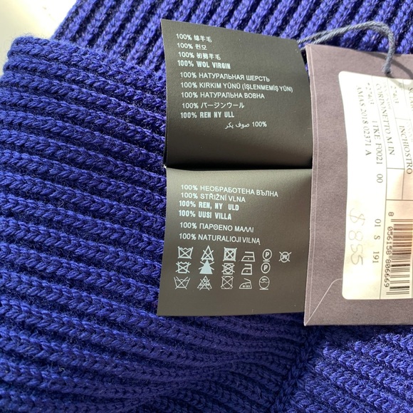 Prada Blue Logo- embroidered Wool Scarf - Picture 3 of 15